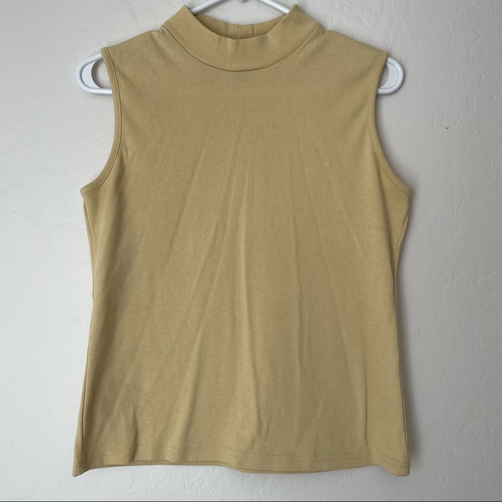 Rafael Sport Yellow Sleeveless High-Neck Shirt Size Large